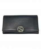 GUCCIグッチ）の古着「GGスパークリング コンチネンタルウォレット」｜ブラック