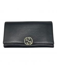 GUCCI（グッチ）の古着「GGスパークリング コンチネンタルウォレット」｜ブラック