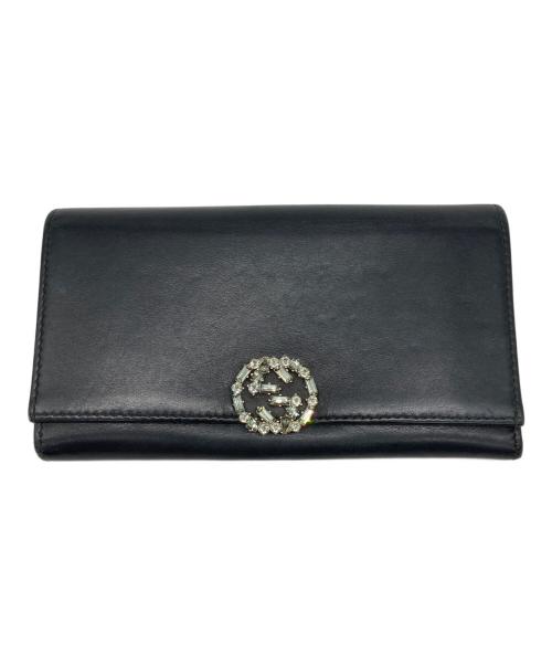 GUCCI（グッチ）GUCCI (グッチ) GGスパークリング コンチネンタルウォレット ブラックの古着・服飾アイテム