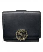 GUCCIグッチ）の古着「GGスパークリングコンパクトウォレット」｜ブラック