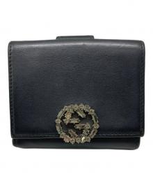 GUCCI（グッチ）の古着「GGスパークリングコンパクトウォレット」｜ブラック