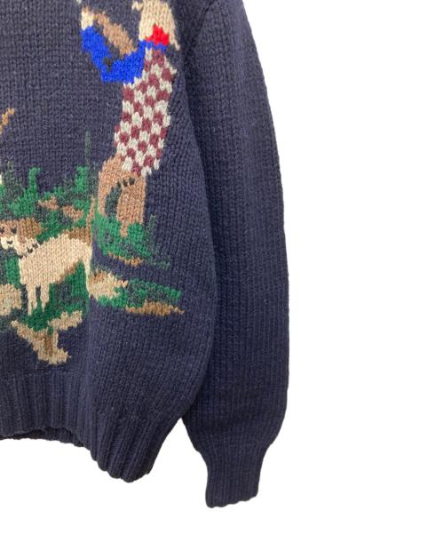 POLO RALPH LAUREN（ポロ・ラルフローレン）POLO RALPH LAUREN (ポロ・ラルフローレン) 90's 風景画セーター ネイビー サイズ:Ⅼの古着・服飾アイテム