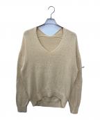 MUSE de Deuxieme Classeミューズ ドゥーズィエム クラス）の古着「Lily Linen Vネック プルオーバー」｜ベージュ