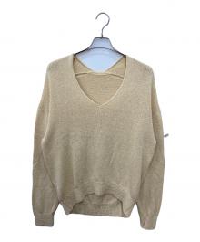 MUSE de Deuxieme Classe（ミューズ ドゥーズィエム クラス）の古着「Lily Linen Vネック プルオーバー」｜ベージュ