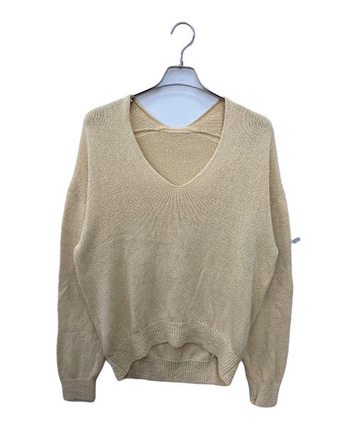 MUSE de Deuxieme Classe（ミューズ ドゥーズィエム クラス）MUSE de Deuxieme Classe (ミューズ ドゥーズィエム クラス) Lily Linen Vネック プルオーバー ベージュ サイズ:不明　の古着・服飾アイテム