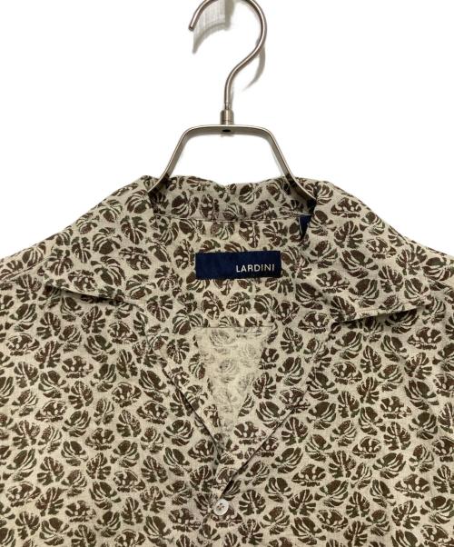 LARDINI（ラルディーニ）LARDINI (ラルディーニ) オープンカラー総柄リネンシャツ ベージュ サイズ:Sの古着・服飾アイテム