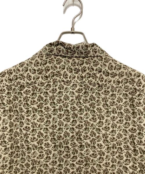 LARDINI（ラルディーニ）LARDINI (ラルディーニ) オープンカラー総柄リネンシャツ ベージュ サイズ:Sの古着・服飾アイテム