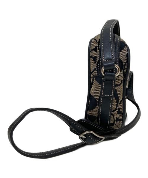 COACH（コーチ）COACH (コーチ) シグネチャーショルダーバッグ ベージュ×ブラックの古着・服飾アイテム