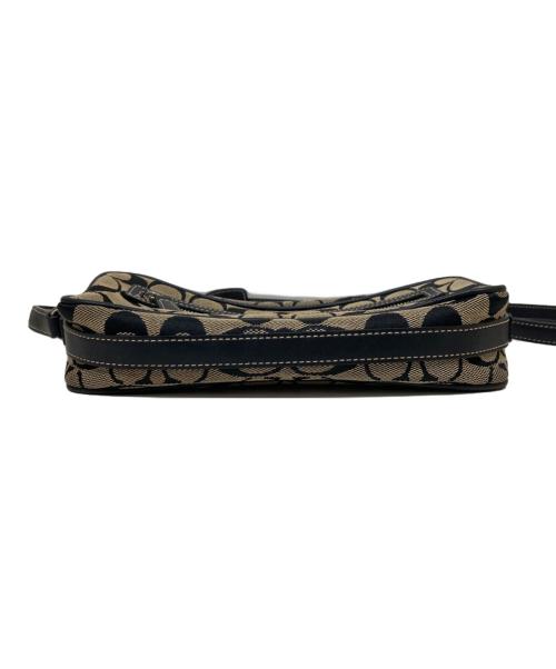 COACH（コーチ）COACH (コーチ) シグネチャーショルダーバッグ ベージュ×ブラックの古着・服飾アイテム