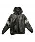 9090（9090）の古着「Numbering Synthetic Leather Zip Hoodie」｜ブラック
