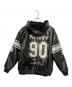 9090 (9090) Numbering Synthetic Leather Zip Hoodie ブラック サイズ:M：8000円