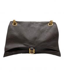 BALENCIAGA（バレンシアガ）の古着「CRUSH LARGE CHAIN BAG　クラッシュ・ラージ・チェーン・バッグ」｜ブラウン
