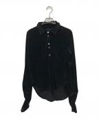 STUDIOUSステュディオス）の古着「Velours Polo Shirt」｜ブラック