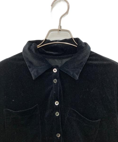 STUDIOUS（ステュディオス）STUDIOUS (ステュディオス) Velours Polo Shirt ブラック サイズ:FREEの古着・服飾アイテム
