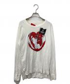 Vivienne Westwood RED LABELヴィヴィアンウエストウッドレッドレーベル）の古着「60/2オーガニック天竺Piraties Heart pt Tシャツ」｜ホワイト