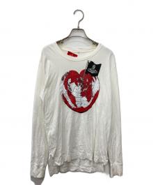 Vivienne Westwood RED LABEL（ヴィヴィアンウエストウッドレッドレーベル）の古着「60/2オーガニック天竺Piraties Heart pt Tシャツ」｜ホワイト