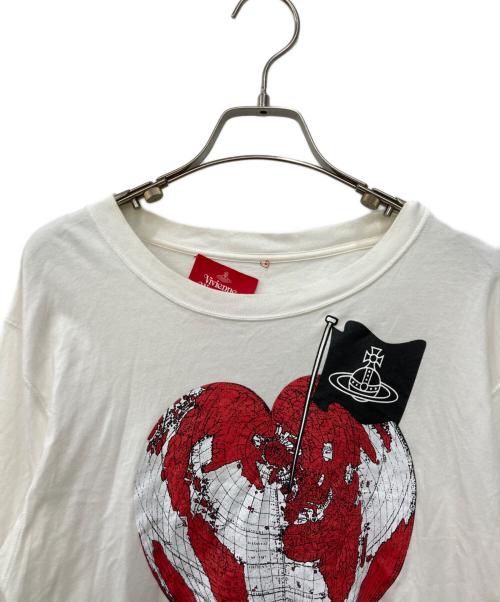 Vivienne Westwood RED LABEL（ヴィヴィアンウエストウッドレッドレーベル）Vivienne Westwood RED LABEL (ヴィヴィアンウエストウッドレッドレーベル) 60/2オーガニック天竺Piraties Heart pt Tシャツ ホワイト サイズ:Mの古着・服飾アイテム