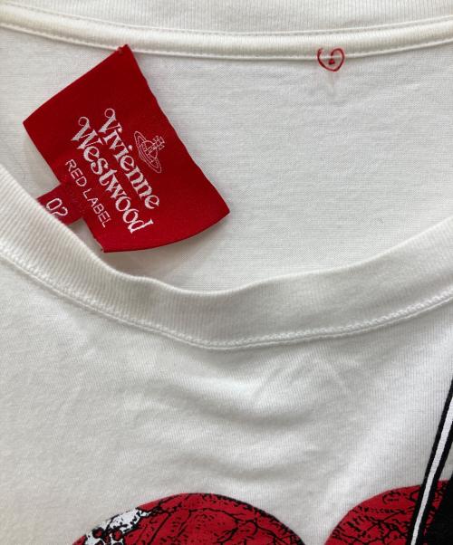 Vivienne Westwood RED LABEL（ヴィヴィアンウエストウッドレッドレーベル）Vivienne Westwood RED LABEL (ヴィヴィアンウエストウッドレッドレーベル) 60/2オーガニック天竺Piraties Heart pt Tシャツ ホワイト サイズ:Mの古着・服飾アイテム