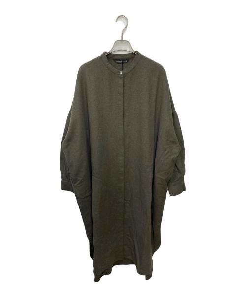 mizuiro-ind（ミズイロインド）mizuiro-ind (ミズイロインド) 25AW サイドスリットウールバンドカラーワンピース グリーン サイズ:不明 未使用品の古着・服飾アイテム