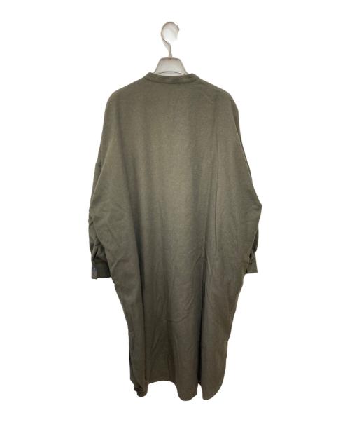 mizuiro-ind（ミズイロインド）mizuiro-ind (ミズイロインド) 25AW サイドスリットウールバンドカラーワンピース グリーン サイズ:不明 未使用品の古着・服飾アイテム
