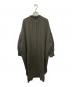 mizuiro-ind（ミズイロインド）の古着「25AW サイドスリットウールバンドカラーワンピース」｜グリーン