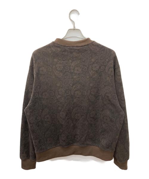karaku（カラク）KARAKU (カラク) ペイズリー総柄ハーフボタンスウェット ブラウン サイズ:Mの古着・服飾アイテム