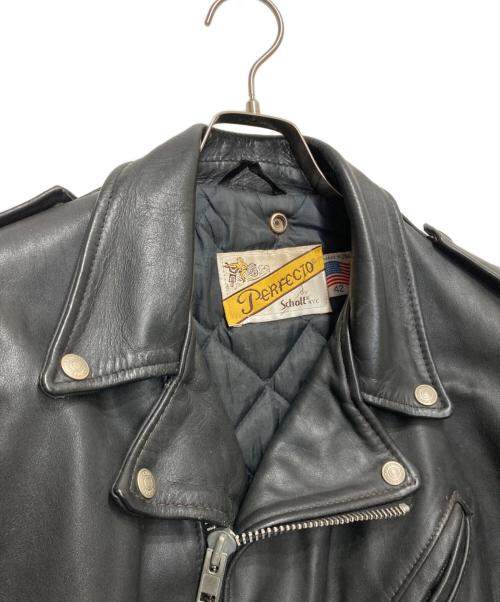 Schott（ショット）Schott (ショット) ダブルライダースジャケット ブラック サイズ:42の古着・服飾アイテム