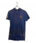 POLO RALPH LAUREN（ポロ・ラルフローレン）の古着「メタルボタンレザービックポニーポロシャツ」｜ネイビー