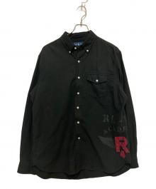 POLO RALPH LAUREN（ポロ・ラルフローレン）の古着「ACADEMYステンシルボタンダウンシャツ」｜ブラック