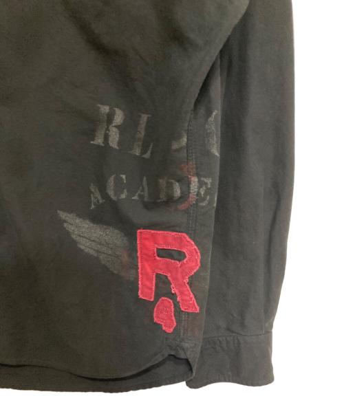 POLO RALPH LAUREN（ポロ・ラルフローレン）POLO RALPH LAUREN (ポロ・ラルフローレン) ACADEMYステンシルボタンダウンシャツ ブラック サイズ:Lの古着・服飾アイテム