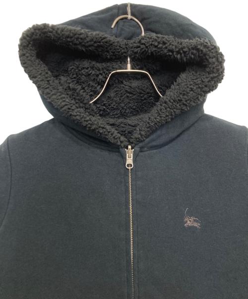 BURBERRY BLUE LABEL（バーバリー ブルー レーベル）BURBERRY BLUE LABEL (バーバリー ブルー レーベル) スウェット×ボアリバーシブルパーカー ブラック サイズ:38の古着・服飾アイテム