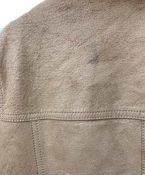 BURBERRY BLUE LABEL（バーバリー ブルー レーベル）BURBERRY BLUE LABEL (バーバリー ブルー レーベル) ピッグスキン×ラビットファージャケット ベージュ サイズ:38の古着・服飾アイテム