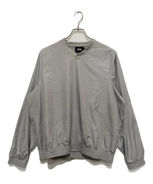 stussy（ステューシー）stussy (ステューシー) Vネックプルオーバーカットソー グレー サイズ:Mの古着・服飾アイテム