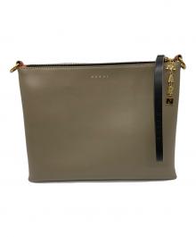 MARNI（マルニ）の古着「バイカラーストラップクラッチショルダー」｜オレンジ×ベージュ