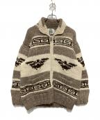 CANADIAN SWEATERカナディアンセーター）の古着「ジップカーディガン」｜ベージュ