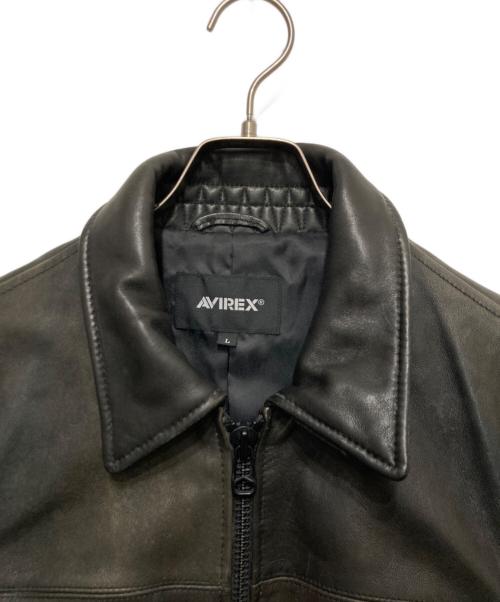 AVIREX（アヴィレックス）AVIREX (アヴィレックス) トラッカーレザージャケット ブラック サイズ:Lの古着・服飾アイテム