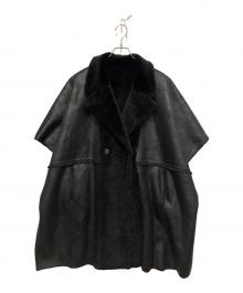 Ameri（アメリ）の古着「REVERSIBLE BOA PONCHO COAT　リバーシブル ボア ポンチョ コート」｜ブラック