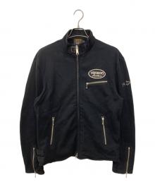 VANSON（バンソン）の古着「ジップアップライダーススウェット」｜ブラック