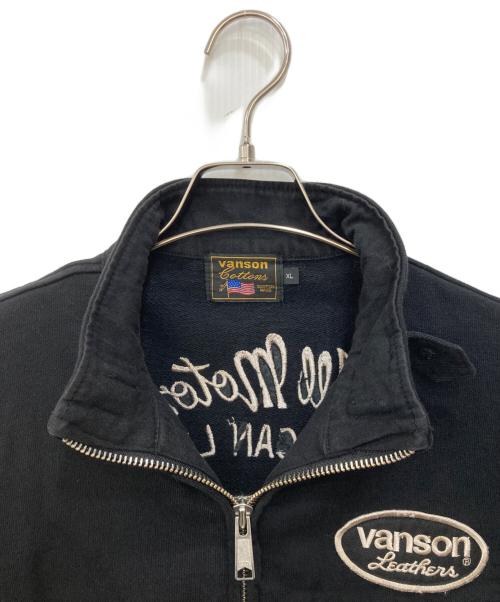 VANSON（バンソン）VANSON (バンソン) ジップアップライダーススウェット ブラック サイズ:XLの古着・服飾アイテム