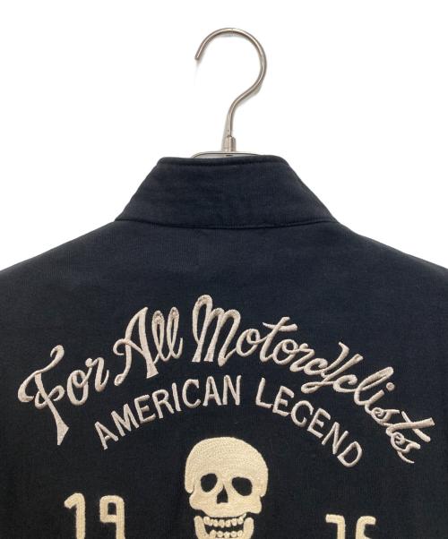 VANSON（バンソン）VANSON (バンソン) ジップアップライダーススウェット ブラック サイズ:XLの古着・服飾アイテム