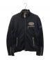 VANSON（バンソン）の古着「ジップアップライダーススウェット」｜ブラック