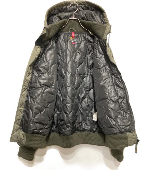 ALPHA（アルファ）ALPHA (アルファ) フーデッドリブジャケット グリーン サイズ:XLの古着・服飾アイテム