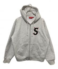 SUPREME（シュプリーム）の古着「DEVIL S LOGO ZIP UP HOODED SWEAT SHIRT」｜グレー