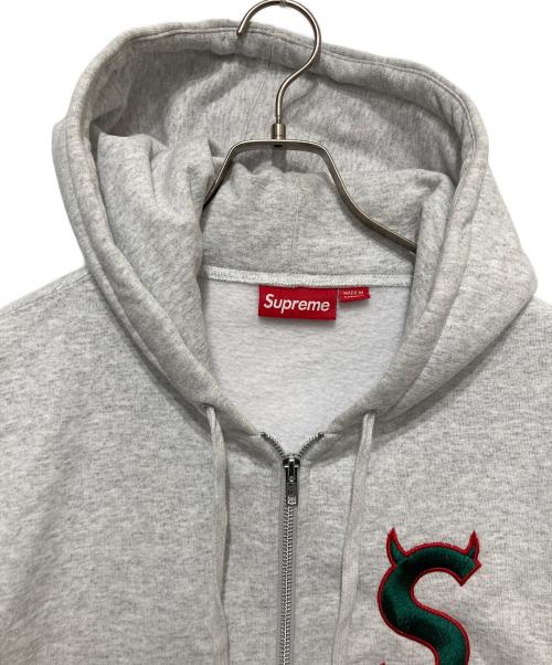 SUPREME（シュプリーム）Supreme (シュプリーム) DEVIL S LOGO ZIP UP HOODED SWEAT SHIRT グレー サイズ:Mの古着・服飾アイテム