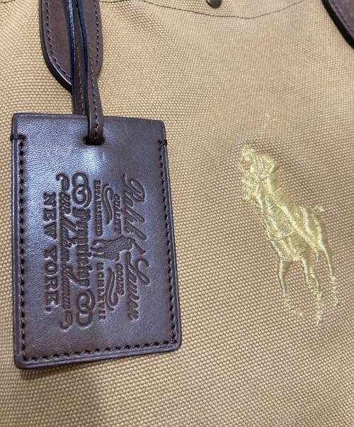RALPH LAUREN（ラルフローレン）RALPH LAUREN (ラルフローレン) ポニー刺繍キャンバストートバッグ ブラウン サイズ:不明の古着・服飾アイテム