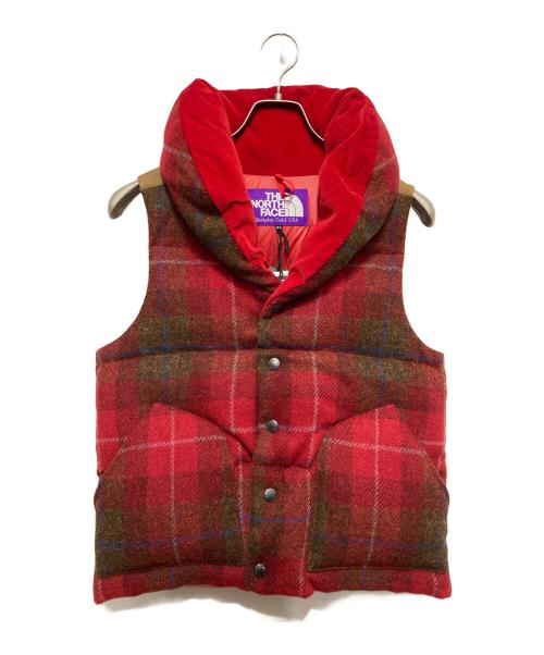 THE NORTHFACE PURPLELABEL（ザ・ノースフェイス パープルレーベル）THE NORTHFACE PURPLELABEL (ザ・ノースフェイス パープルレーベル) Harris Tweed (ハリスツイード) 別注光電子ダウンベスト レッド サイズ:S 未使用品の古着・服飾アイテム