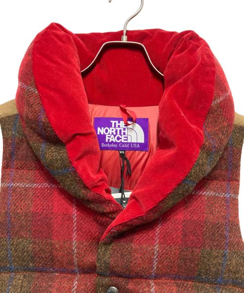 THE NORTHFACE PURPLELABEL（ザ・ノースフェイス パープルレーベル）THE NORTHFACE PURPLELABEL (ザ・ノースフェイス パープルレーベル) Harris Tweed (ハリスツイード) 別注光電子ダウンベスト レッド サイズ:S 未使用品の古着・服飾アイテム