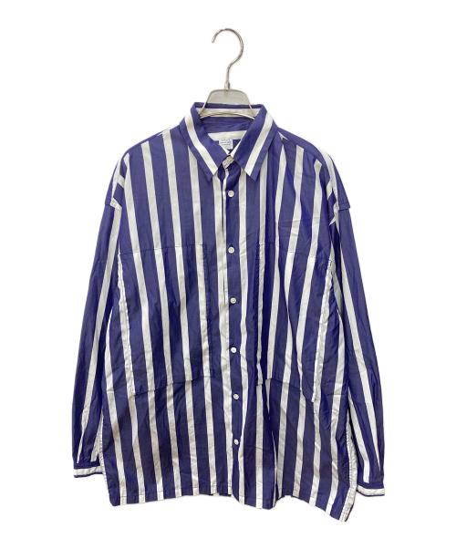 E.TAUTZ（イートーツ）E.TAUTZ (イートーツ) ストライプシャツ ブルー サイズ:Sの古着・服飾アイテム