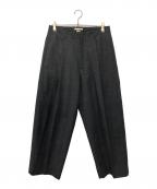 BLURHMSブラームス）の古着「Wool Ramie Super Wide Slacks」｜ブラック