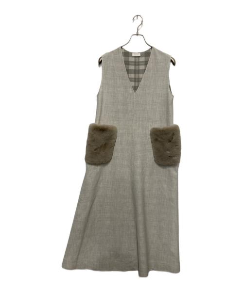 BALLSEY（ボールジィ）BALLSEY (ボールジィ) プレーンダブルフェイス ジャンパースカート グレー サイズ:SIZE 36の古着・服飾アイテム